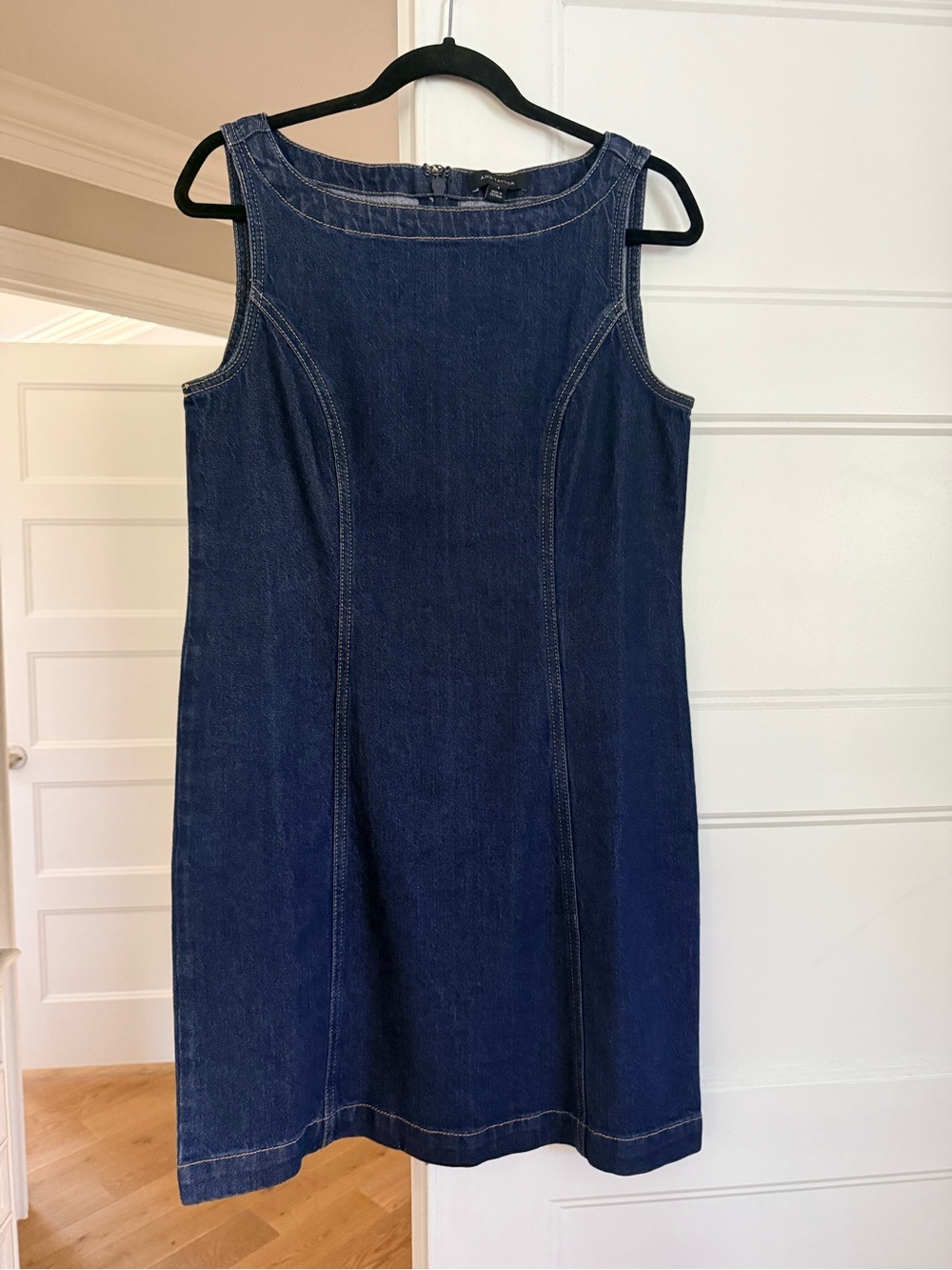 Ann Taylor Dark Denim Boat Neck Dress Size 4